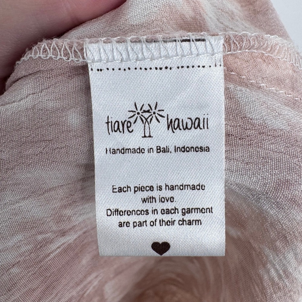 Tiare Hawaii Maxi Dress Womens OS Pink Tie Dye Crochet Tassel Boho Beach - Picture 11 of 13